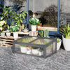 Outsunny 39" x 26" x 16" Wooden Cold Frame with Openable and Tilted Top Cover, Small Polycarbonate Planter Box for Flowers, Vegetables, Plants, Grey