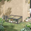 Outsunny 39" x 26" x 16" Wooden Cold Frame with Openable and Tilted Top Cover, Small Polycarbonate Planter Box for Flowers, Vegetables, Plants, Grey