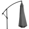 Outsunny 9.7ft Offset Patio Umbrella, Hanging Cantilever Parasol with Crank Handle, 8 Ribs and Cross Base for Outdoor, Sun Shade, Grey
