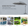 Outsunny 9.7ft Offset Patio Umbrella, Hanging Cantilever Parasol with Crank Handle, 8 Ribs and Cross Base for Outdoor, Sun Shade, Grey