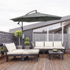 Outsunny 9.7ft Offset Patio Umbrella, Hanging Cantilever Parasol with Crank Handle, 8 Ribs and Cross Base for Outdoor, Sun Shade, Grey