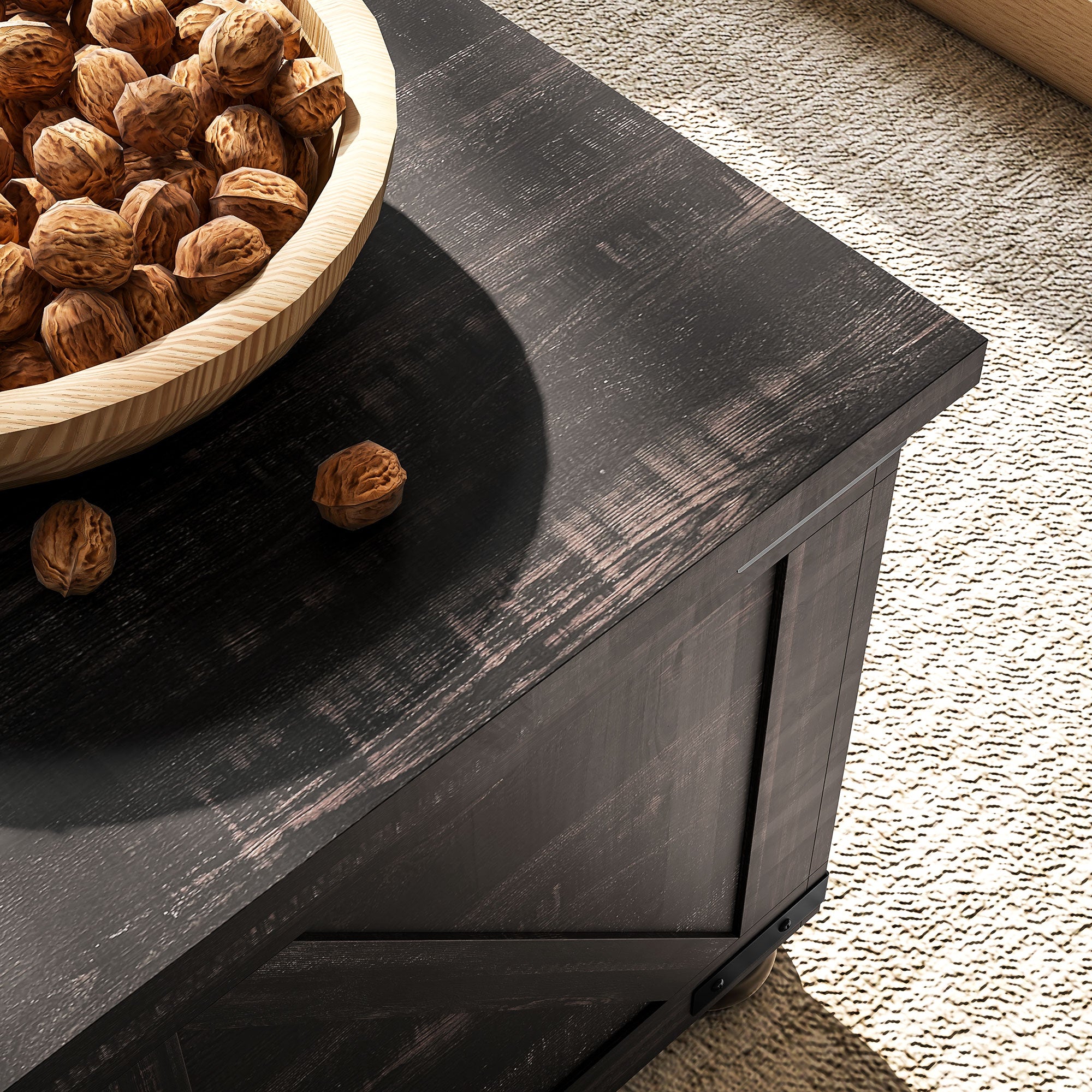 HOMCOM Farmhouse Coffee Table, Square Center Table with Flip-top Lids, Living Room Table with Hidden Storage Compartment and Wooden Legs, Distressed Brown