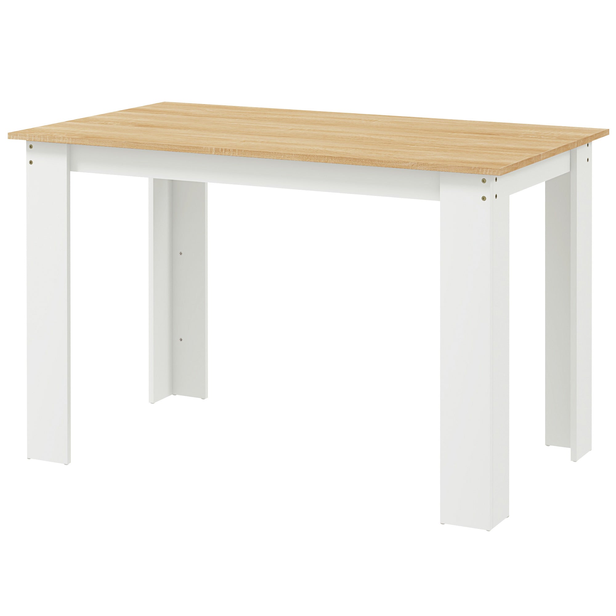 HOMCOM Modern Dining Table for 4-6 People, Kitchen Table with Veneered Tabletop for Dining Room, Living Room, Oak