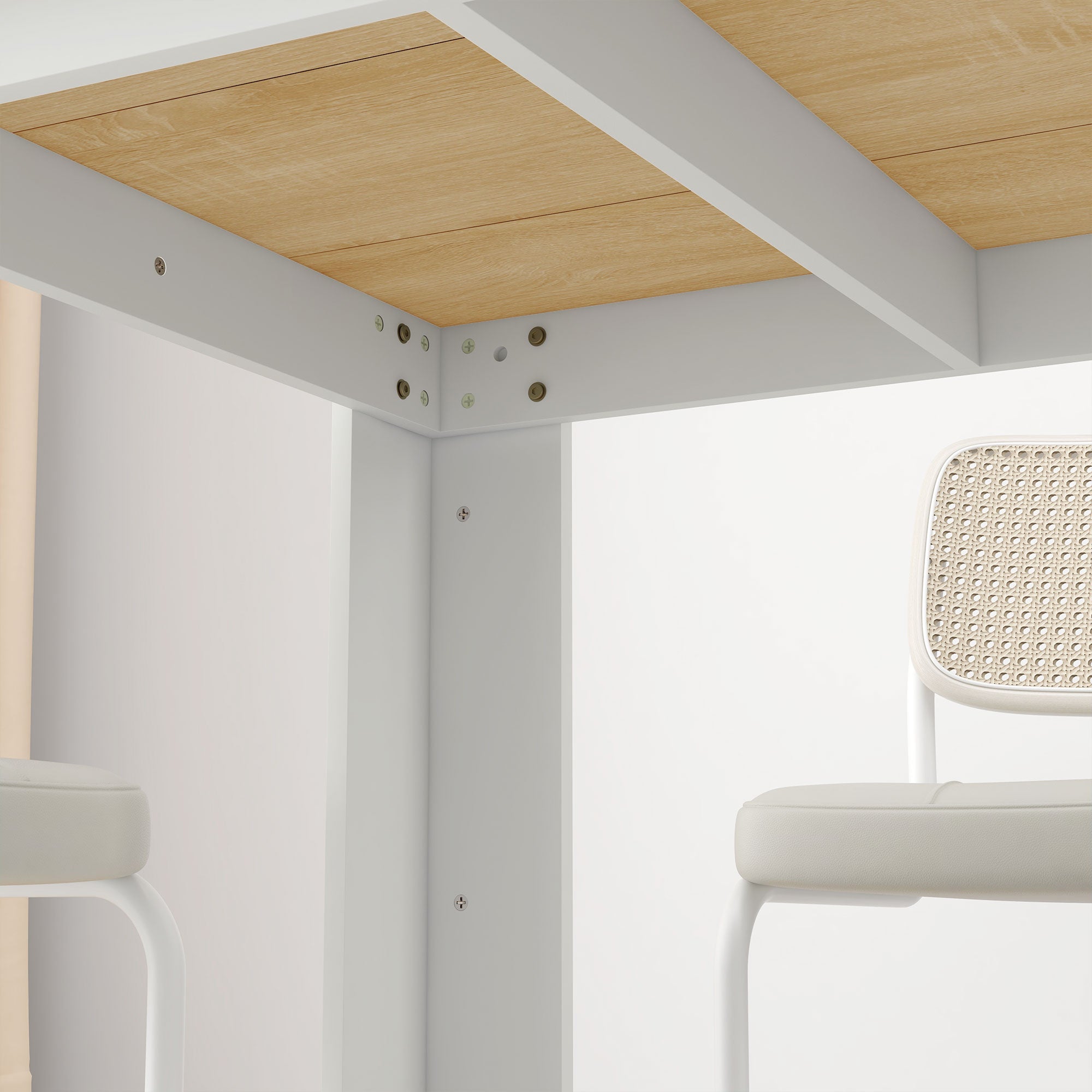 HOMCOM Modern Dining Table for 4-6 People, Kitchen Table with Veneered Tabletop for Dining Room, Living Room, Oak