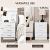 HOMCOM Bedside Table with 3 Drawers, Modern Wood Nightstand, Side Table with Anti-tipping Design for Bedroom, White