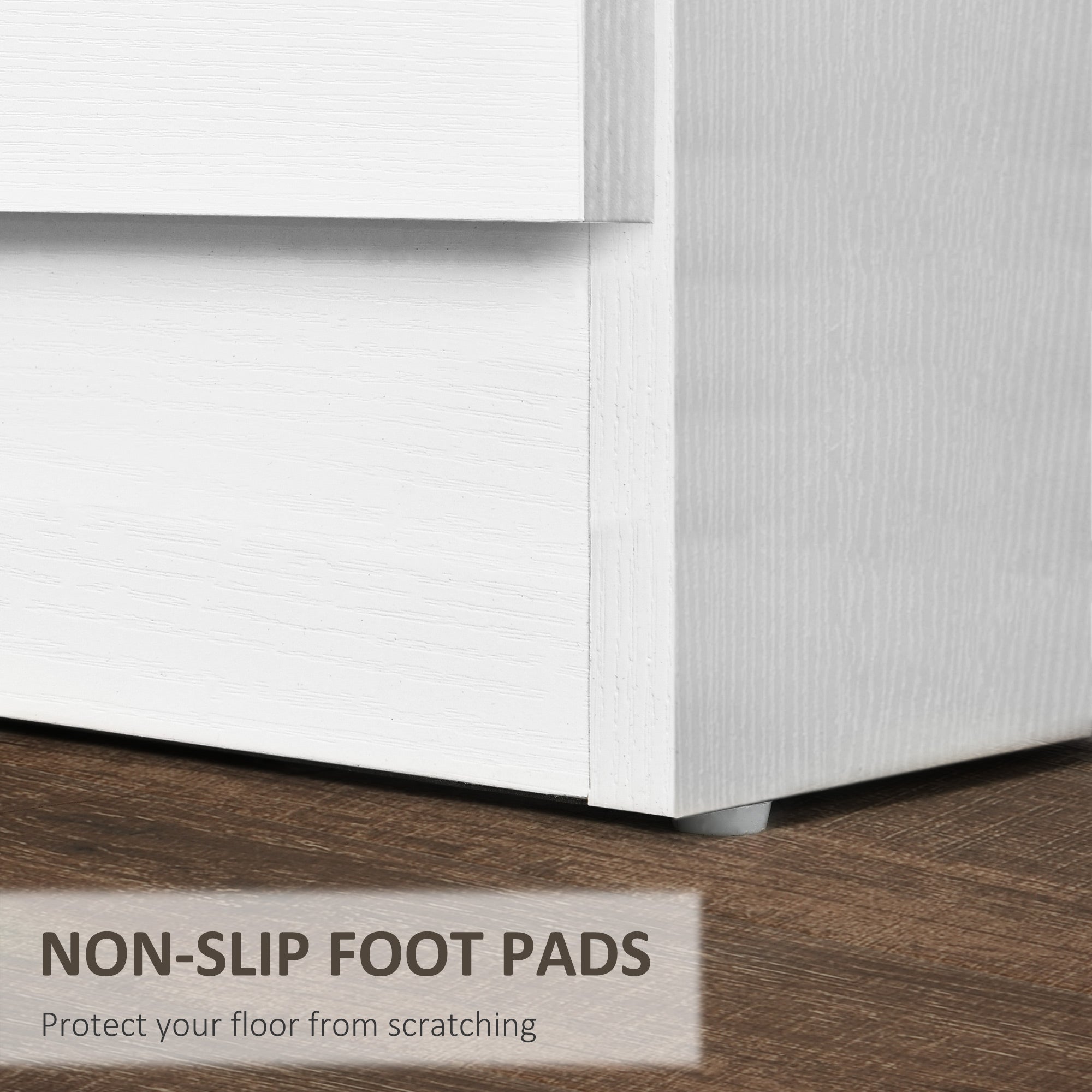 HOMCOM Bedside Table with 3 Drawers, Modern Wood Nightstand, Side Table with Anti-tipping Design for Bedroom, White