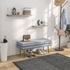 HOMCOM Storage Bench, Velvet-feel Upholstered End of Bed Bench with Gold Tone Legs, Bench with Storage for Living Room, Entryway, Bedroom, Dark Grey