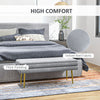 HOMCOM Storage Bench, Velvet-feel Upholstered End of Bed Bench with Gold Tone Legs, Bench with Storage for Living Room, Entryway, Bedroom, Dark Grey