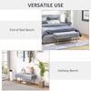 HOMCOM Storage Bench, Velvet-feel Upholstered End of Bed Bench with Gold Tone Legs, Bench with Storage for Living Room, Entryway, Bedroom, Dark Grey