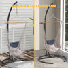 Outsunny Hanging Hammock Chair Stand Only with Round Base, Heavy Duty 330 lbs. Capacity Swing Stand Only, Steel C Stand for Swing/Egg/Hammock Chair, Indoor and Outdoor, Black
