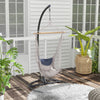 Outsunny Hanging Hammock Chair Stand Only with Round Base, Heavy Duty 330 lbs. Capacity Swing Stand Only, Steel C Stand for Swing/Egg/Hammock Chair, Indoor and Outdoor, Black
