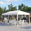 Outsunny 10' x 20' Pop Up Canopy Tent Gazebo with Removable Mesh Sidewall Netting, Carry Bag for Backyard Patio Outdoor, Cream White