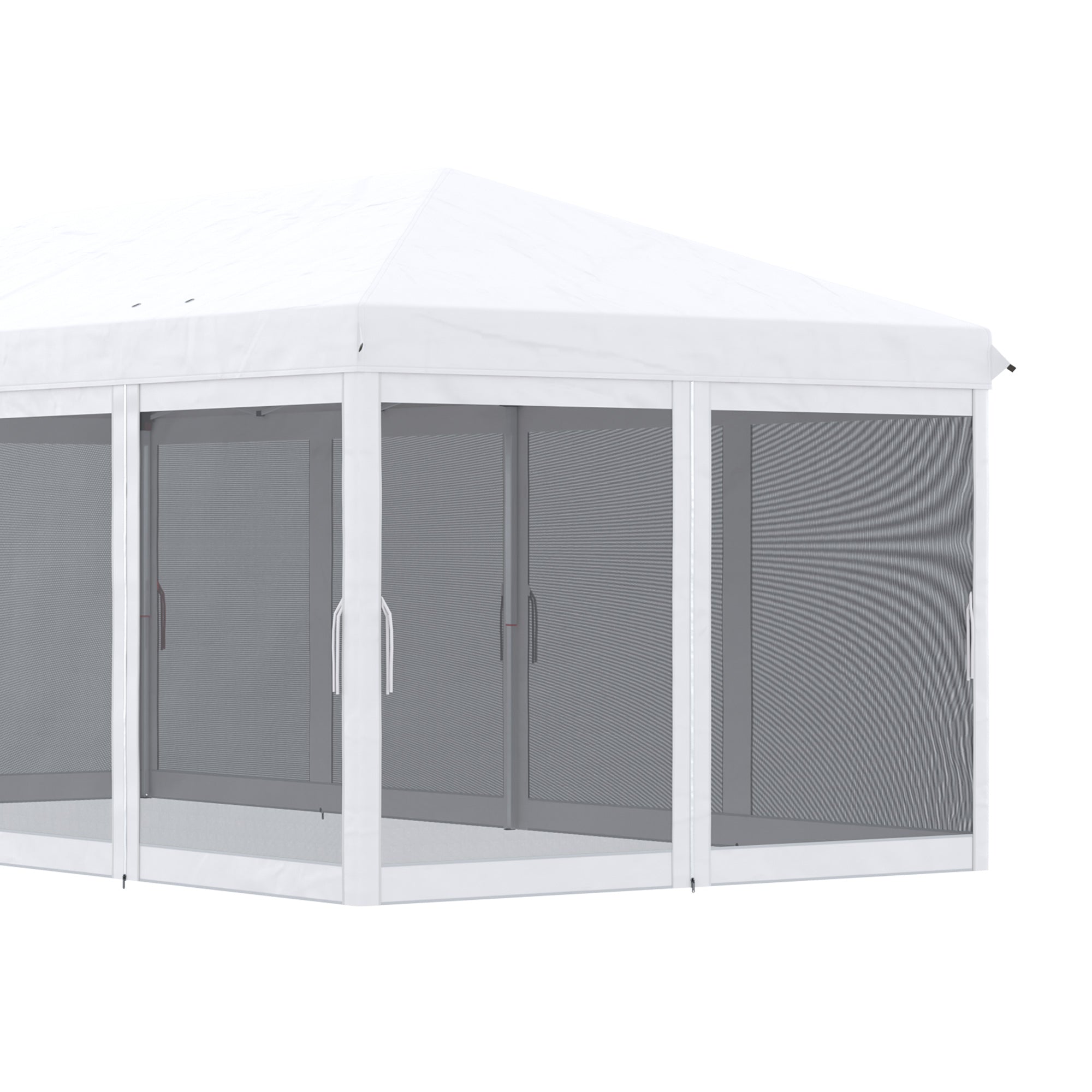 Outsunny 10' x 20' Pop Up Canopy Tent Gazebo with Removable Mesh Sidewall Netting, Carry Bag for Backyard Patio Outdoor, Cream White