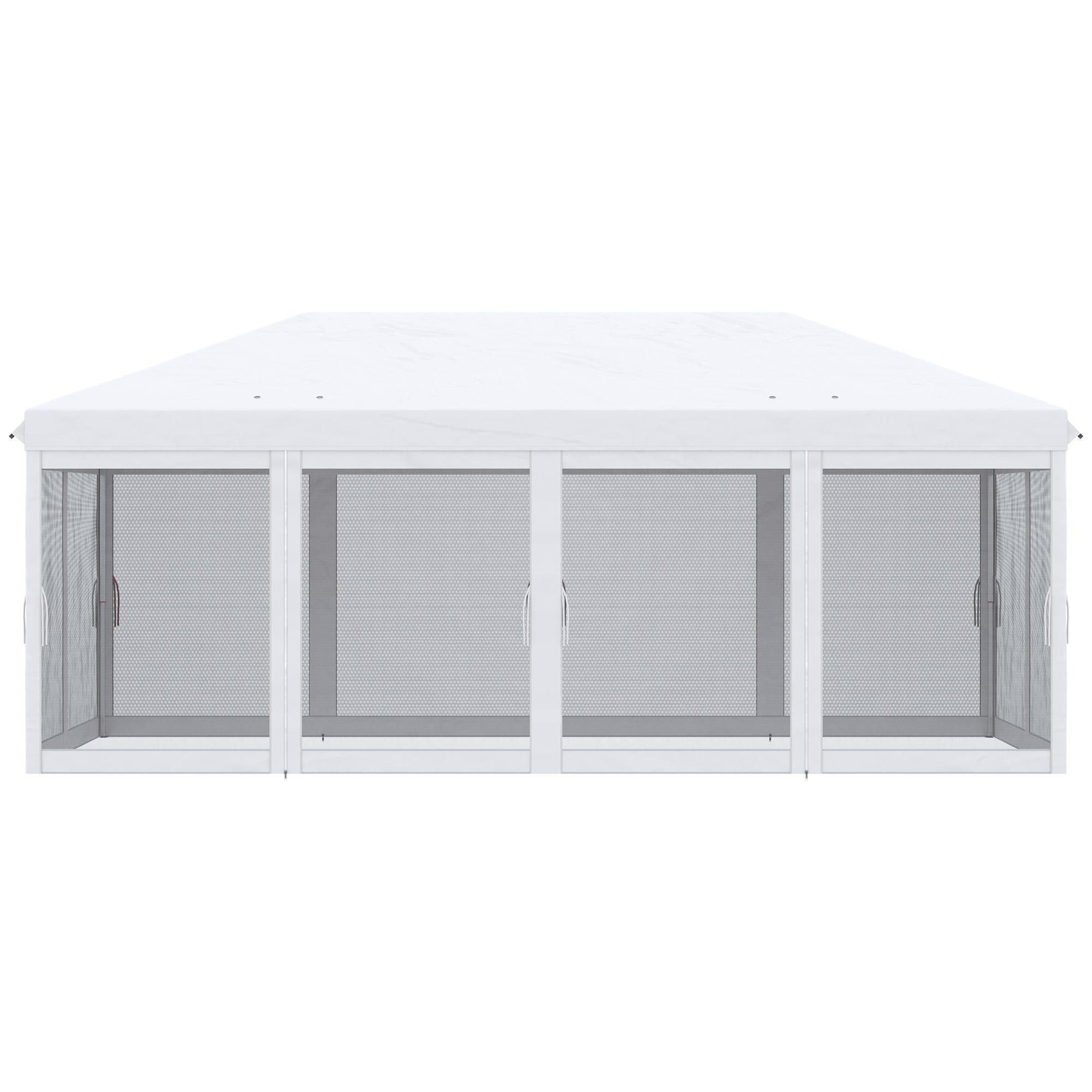 Outsunny 10' x 20' Pop Up Canopy Tent Gazebo with Removable Mesh Sidewall Netting, Carry Bag for Backyard Patio Outdoor, Cream White