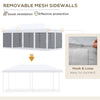 Outsunny 10' x 20' Pop Up Canopy Tent Gazebo with Removable Mesh Sidewall Netting, Carry Bag for Backyard Patio Outdoor, Cream White