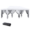 Outsunny 10' x 20' Pop Up Canopy Tent Gazebo with Removable Mesh Sidewall Netting, Carry Bag for Backyard Patio Outdoor, Cream White
