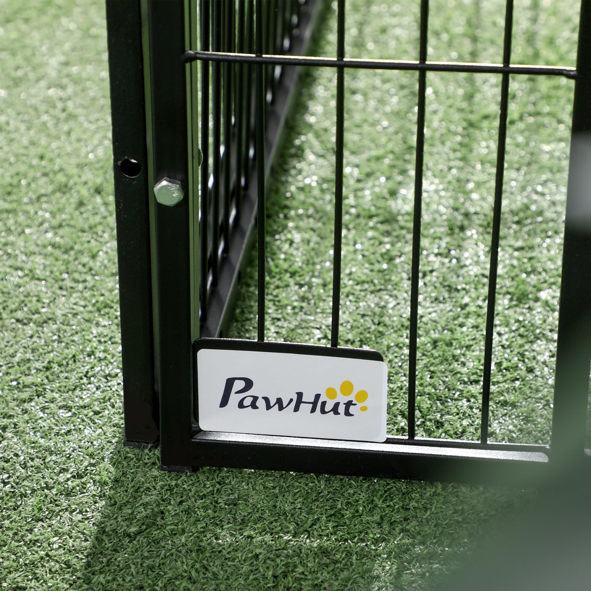 PawHut 6 Panel Dog Playpen Dog Pen Metal Pet Fence for Outside Indoor, Adjustable Width, Heavy Duty Steel Frame, 32.5"-59"W x 24"D x 40''H Black