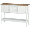 HOMCOM Console Table, Vintage Entryway Table with 2 Drawers, 2 Cabinets and Open Shelf, Retro Sofa Table for Living Room, White