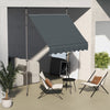 Outsunny 6.5' x 4' Manual Retractable Awning, Non-Screw Freestanding Patio Sun Shade Shelter with Support Stand and UV-resistant fabric for Window, Door Porch, Deck, Dark Grey