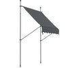 Outsunny 6.5' x 4' Manual Retractable Awning, Non-Screw Freestanding Patio Sun Shade Shelter with Support Stand and UV-resistant fabric for Window, Door Porch, Deck, Dark Grey