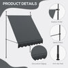 Outsunny 6.5' x 4' Manual Retractable Awning, Non-Screw Freestanding Patio Sun Shade Shelter with Support Stand and UV-resistant fabric for Window, Door Porch, Deck, Dark Grey