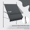 Outsunny 6.5' x 4' Manual Retractable Awning, Non-Screw Freestanding Patio Sun Shade Shelter with Support Stand and UV-resistant fabric for Window, Door Porch, Deck, Dark Grey