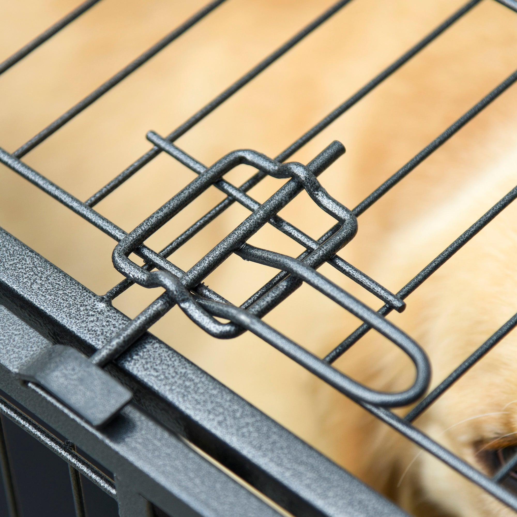 PawHut Folding Heavy Duty Dog Crate Heavy Duty Cage for Extra Large Sized Dogs with Double Doors, Lockable Wheels Tray, 49" x 30" x 32"