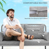 Outsunny 2 Pieces Wicker Patio Furniture Set, Small Patio Set with Outdoor Loveseat, Glass Top Coffee Table, Rattan Outdoor Furniture with Cushions for Backyard, Porch, Light Grey
