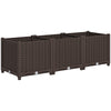 Outsunny Plastic Raised Garden Bed, Outdoor Planter Box with Drainage Holes for Garden, Patio, Balcony, Deck, 47.2" x 15.7" x 14.6", Brown