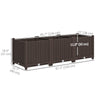 Outsunny Plastic Raised Garden Bed, Outdoor Planter Box with Drainage Holes for Garden, Patio, Balcony, Deck, 47.2" x 15.7" x 14.6", Brown