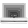 HOMCOM High Gloss TV Stand Cabinet for TVs up to 75", Entertainment Center with LED Light, Media Console with Storage, White