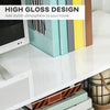 HOMCOM High Gloss TV Stand Cabinet for TVs up to 75", Entertainment Center with LED Light, Media Console with Storage, White