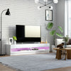 HOMCOM High Gloss TV Stand Cabinet for TVs up to 75", Entertainment Center with LED Light, Media Console with Storage, White