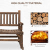 Outsunny 2-Person Outdoor Rocking Chair, Wood Patio Rocker, Porch Rocking Bench with Slat Back and Seat, Carbonized Colour