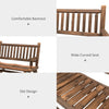 Outsunny 2-Person Outdoor Rocking Chair, Wood Patio Rocker, Porch Rocking Bench with Slat Back and Seat, Carbonized Colour