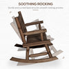 Outsunny 2-Person Outdoor Rocking Chair, Wood Patio Rocker, Porch Rocking Bench with Slat Back and Seat, Carbonized Colour