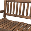 Outsunny 2-Person Outdoor Rocking Chair, Wood Patio Rocker, Porch Rocking Bench with Slat Back and Seat, Carbonized Colour