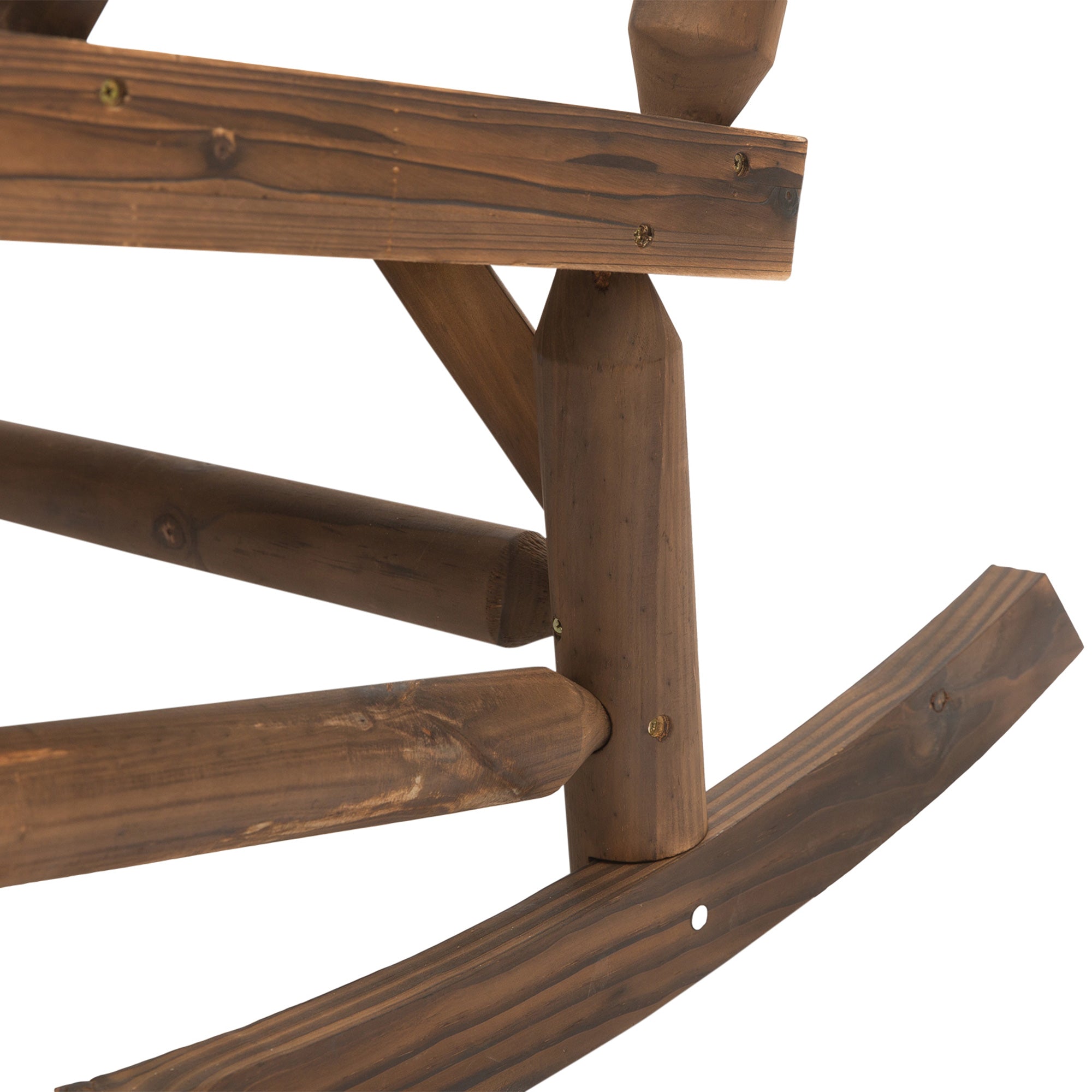 Outsunny 2-Person Outdoor Rocking Chair, Wood Patio Rocker, Porch Rocking Bench with Slat Back and Seat, Carbonized Colour