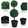Outsunny Boxwood Topiary Tree 2-ball artificial plant, UV resistant for Home Office, Living Room Decor, Dark Green