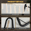 Outsunny Patio Hammock Chair with U Shape Stand, Outdoor Hammock Swing Hanging Lounge Chair with Side Pocket, Cream White