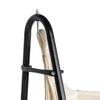 Outsunny Patio Hammock Chair with U Shape Stand, Outdoor Hammock Swing Hanging Lounge Chair with Side Pocket, Cream White