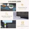 Outsunny 4 Pieces Patio Furniture Set, Rattan Wicker Sofa Deluxe Outdoor Coffee Set Garden Furniture Sets with Cushions for Porch Poolside Balcony, Grey