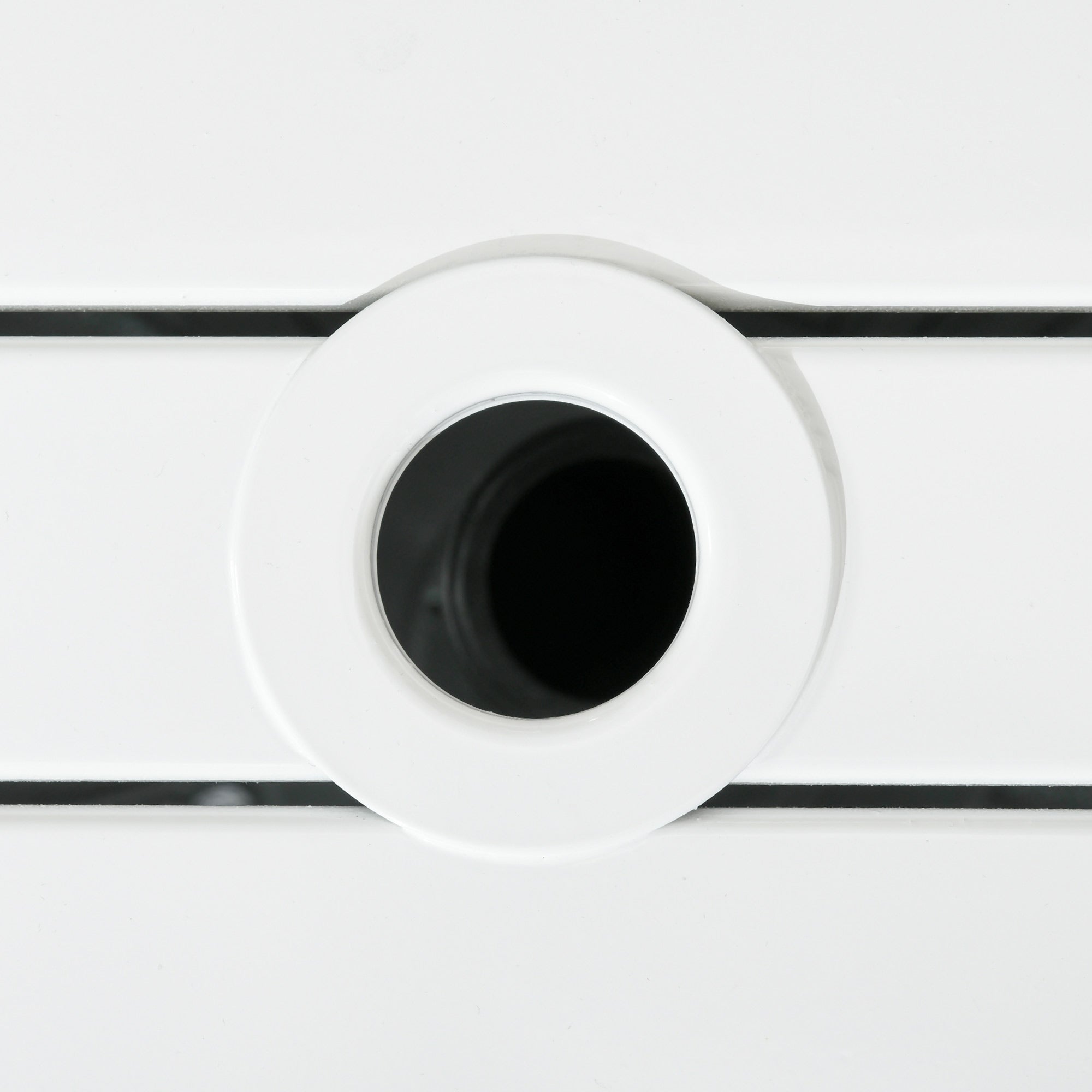 Outsunny Outdoor Side Table, Patio End Table with Umbrella Hole, Small Coffee Table with Steel Frame for Balcony, White