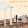 Outsunny Outdoor Side Table, Patio End Table with Umbrella Hole, Small Coffee Table with Steel Frame for Balcony, White