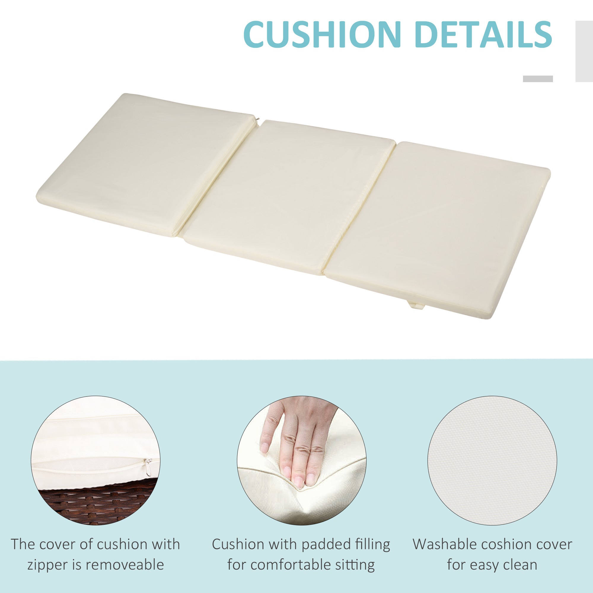 Outsunny Wicker Patio Lounger, Outdoor S Shape Recliners Lounge Chair w/ 5-Level Adjustable Backrest, Soft Padded Cushion for Outdoor Use, Cream White