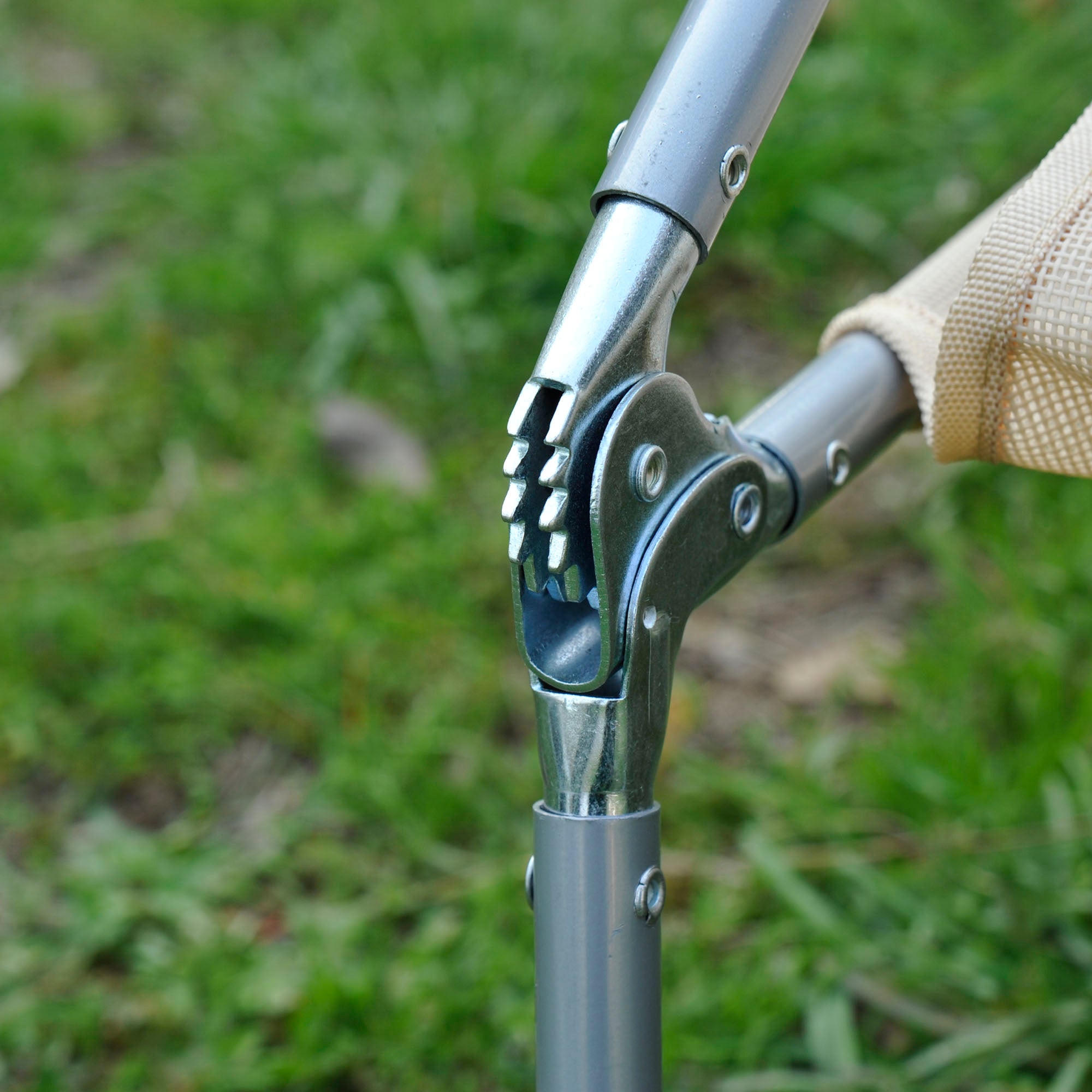 Outsunny Outdoor Lounge Chair, Portable Adjustable Reclining Seat Folding Chaise Lounge Patio Camping Beach Tanning Chair Bed with Pillow, Beige