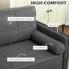 HOMCOM 56" Loveseat Sofa with Back Cushions and Pillows, Modern Love Seats Furniture, Upholstered 2 Seater Couch with Solid Wood Frame and Steel Legs for Living Room, Dark Grey