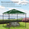 Outsunny 9.8' x 9.7' Square Gazebo Canopy Replacement UV Protected Top Cover Sun Shade Green
