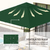 Outsunny 9.8' x 9.7' Square Gazebo Canopy Replacement UV Protected Top Cover Sun Shade Green