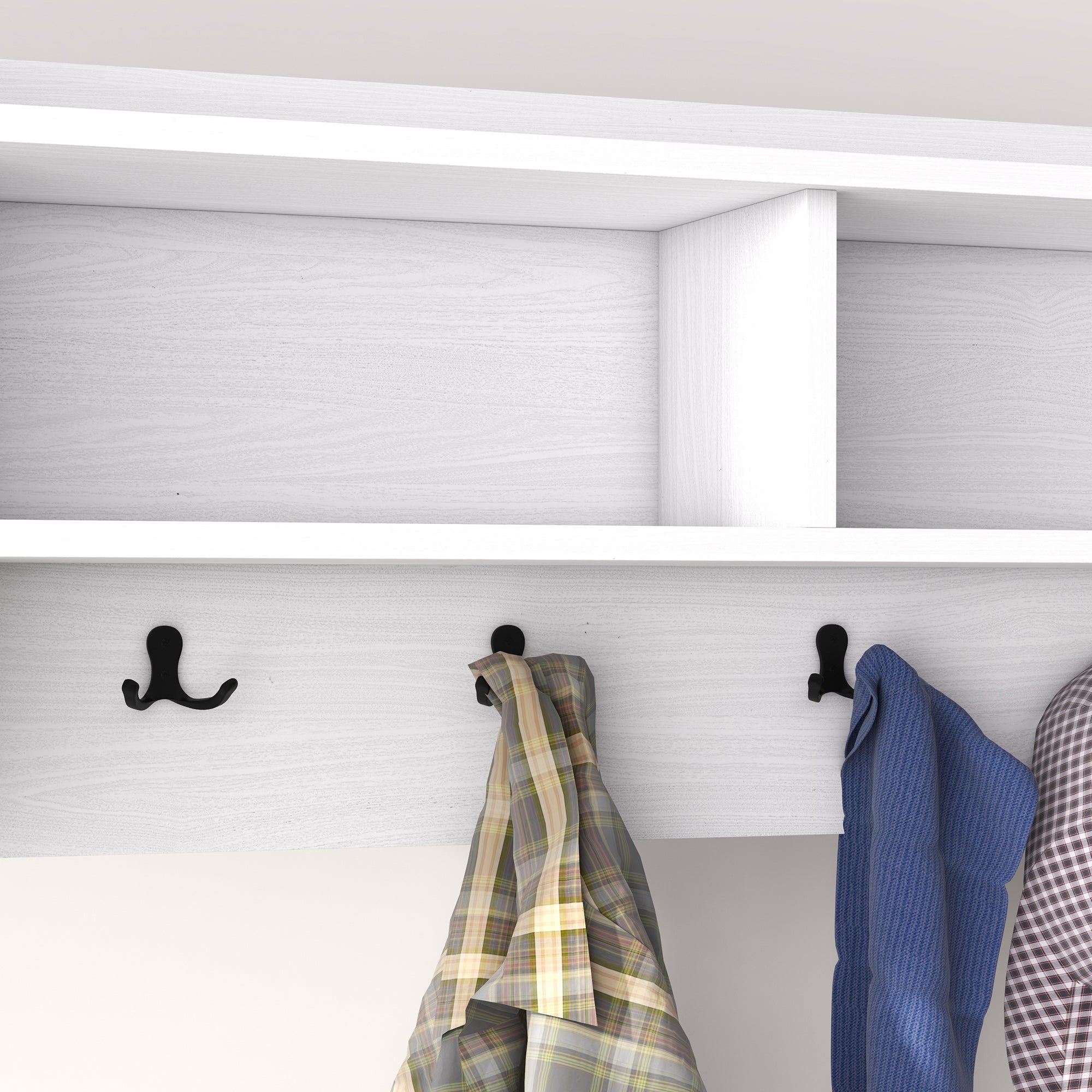 HOMCOM Coat Rack Shoe Bench Set, Entryway Shoe Bench with 8 Storage Cubbies, 4 Hooks, Modern Hall Tree for Hallway, Living Room and Bedroom, White